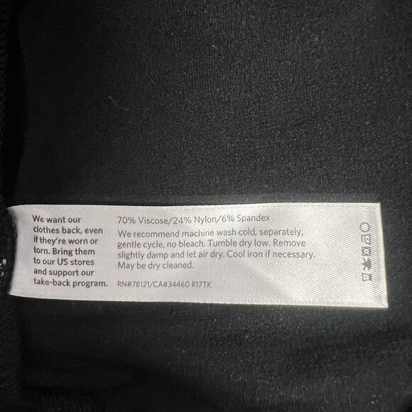 Eileen Fisher Pull On Washable Stretch Crepe Ankle Zip Pants Black PL Viscose - Picture 7 of 8